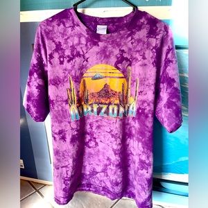 Tie Dye Arizona t-shirt, mens large, purple